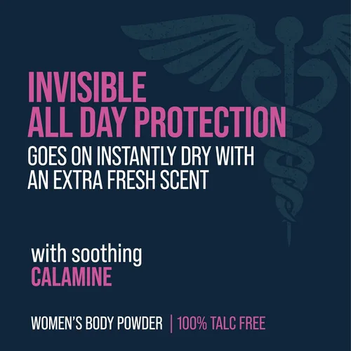 Vista 3 de Certain Dri Polvo corporal para mujer, sin talco, control de sudor de triple acción, olor y humedad, fórmula de calamina antirozaduras, recomendada