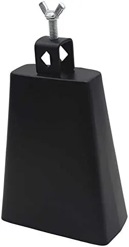 Vista 7 de Campana de vaca, campana de vaca de metal de 6 pulgadas con palo para instrumentos musicales de percusión, suministros de percusión