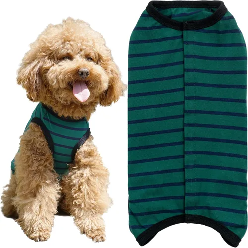 Vista 29 de Kukaster Pet Traje quirúrgico para perros – Mameluco de recuperación para perros después de la cirugía, cachorro esterilizado hembra/macho, ropa