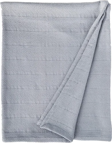 Vista 10 de Eddie Bauer 213122 - Manta con patrón en forma de espiga, individual, raya azul, Bone, King