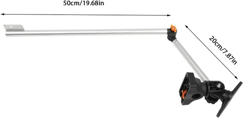 Vista 7 de Soporte universal para transductor portátil, altura ajustable, giratorio de 360°, soporte para buscador de peces con brazo de montaje