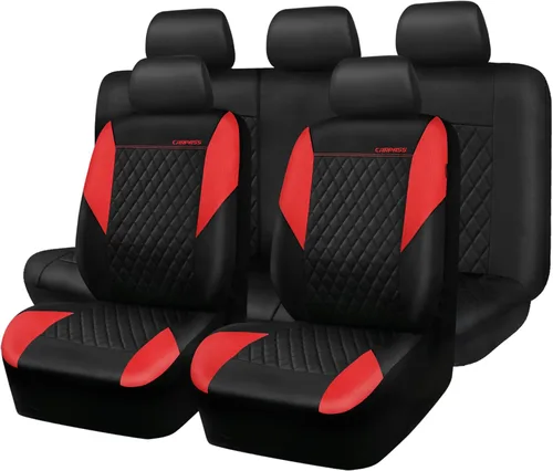 Vista 13 de CAR PASS Fundas de Asiento de Cuero - Juego Completo de Fundas para Asientos de Coche Universales con Acolchado, con Espuma Compuesta de 5mm