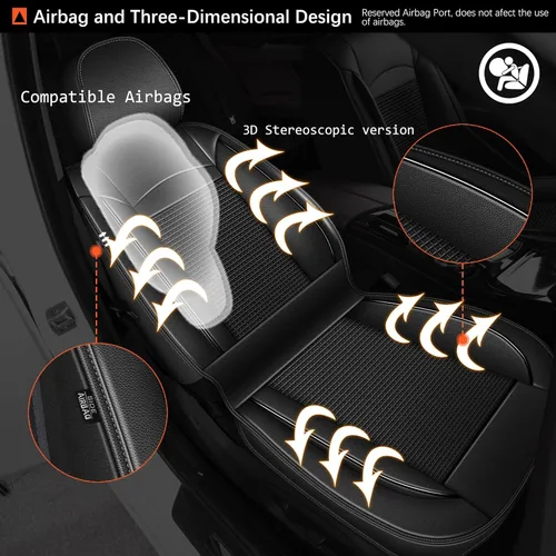 Vista 3 de Fundas de asiento para Nissan Rogue 2009-2024 2025 2026: juego completo de 5 asientos de asiento de automóvil, funda de cuero de seda de hielo