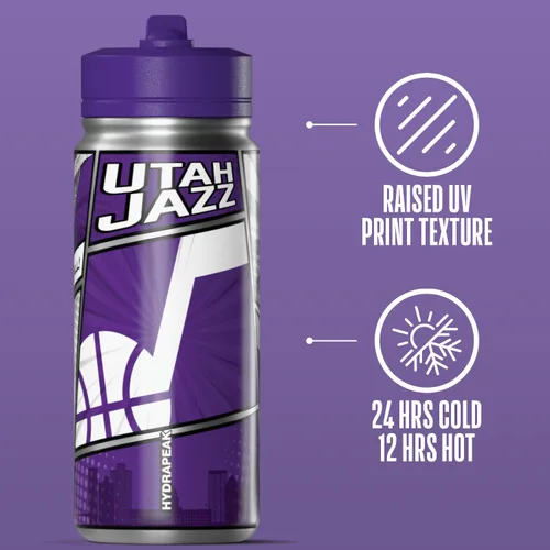 Vista 16 de Hydrapeak x NBA Los Angeles Lakers Botella de agua de 591 ml de acero inoxidable, botella deportiva con doble pared aislada con licencia