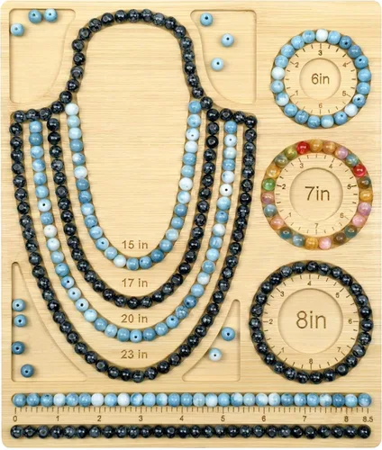 Vista 7 de Petoysoso Tableros de cuentas para la fabricación de joyas, tablero de cuentas de bambú para pulseras de joyería, tablero de cuentas de pulsera