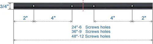 Vista 5 de Pista en T de aluminio de 24 pulgadas para carpintería - Perfil de doble corte universal con agujeros de montaje preperforados - Carpintería