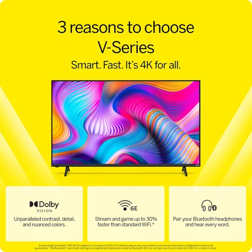 Vista 3 de VIZIO TV inteligente V-Series 4K LED HDR de 55 pulgadas con Dolby Vision, WiFi 6E, compatible con auriculares Bluetooth, motor
