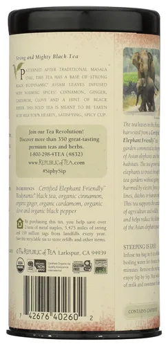 Vista 2 de The Republic of Tea Bold Black Chai, 36 bolsas de té (Chai negro)