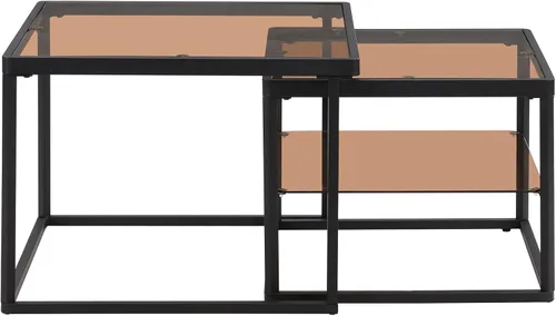 Vista 53 de Mesa auxiliar elevable, mesa auxiliar multifuncional con estantes abiertos, mesa de comedor moderna para sala de estar, oficina en casa (negro #004)