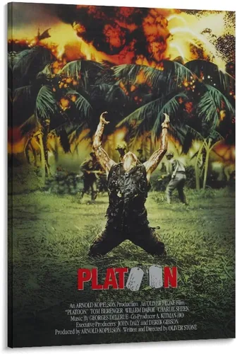 Platoon Retro Movies Posters 80S Vintage Canvas Wall Art Poster Decorative Bedroom Modern Home Print Picture Artworks Posters 12x18inch(30x45cm)