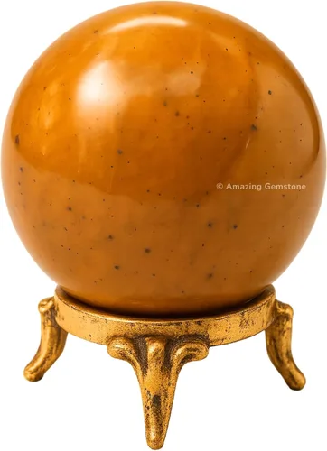 Vista 77 de Amazing Gemstone Bola de cristal de Yaxaita con soporte, bolas de meditación de esfera de cristal de 2 pulgadas para brujería y bolas decorativas