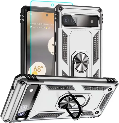 Vista 30 de Funda para Pixel 6a, Google Pixel 6A con protector de pantalla HD, [grado militar de 16 pies probada en caídas], anillo protector a prueba de golpes