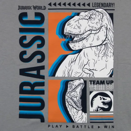 Vista 5 de Universal Studios Jurassic World - Juego de 2 camisetas para niños, diseño de dinosaurios para niños