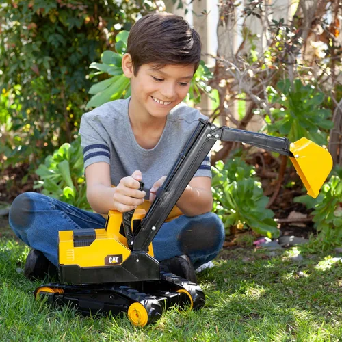 Vista 2 de Juguetes de construcción CAT, excavadora de construcción de acero CAT - Construcción resistente y duradera - Mangos ergonómicos para niños a partir