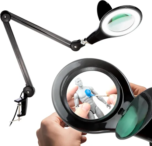 Vista 10 de Lámpara LED de aumento, con brazo giratorio, luz ajustable, para computadoras, escritorios, manualidades o bancos de trabajo, de Brightech, LTVEWDL