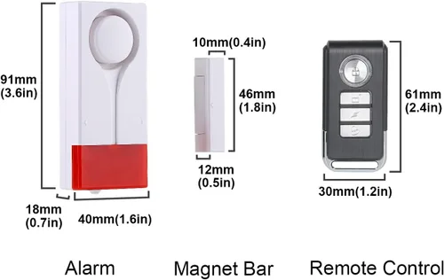 Vista 4 de Lancoon Alarma abierta para puerta y ventana, control remoto inalámbrico, sensor magnético, timbre antirrobo, seguridad para el hogar, protección