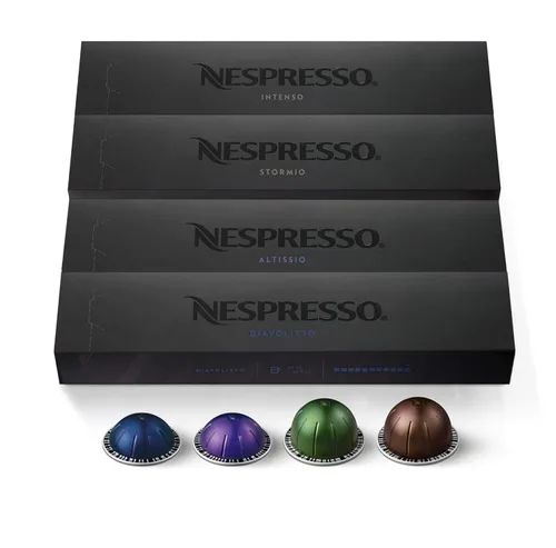 Nespresso - Paquete surtido oscuro de 40 cápsulas de café y expreso de la línea Vertuo, rinde infusiones de 7.8 onzas y de 1.35 onzas