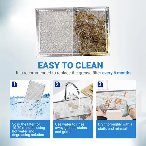 Vista 7 de BlueStars - Filtro de grasa para horno de microondas de 5 x 7-3/4 pulgadas, WB06X10309 WB06X10359 5230W1A012B, compatible con hornos de microondas