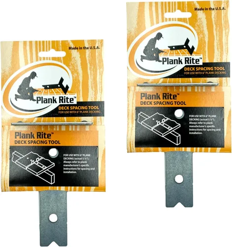 Herramienta de separación y fijación de cubiertas de acero, paquete de 2 para uso con tablas de cubierta de 5-1/2 pulgadas, funciona para madera