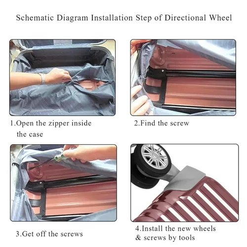 Vista 3 de Giratorio de equipaje,Reemplazo de ruedas de equipaje,Piezas de repuesto de equipaje,Ruedas de repuesto de equipaje,Rueda giratoria de repuesto