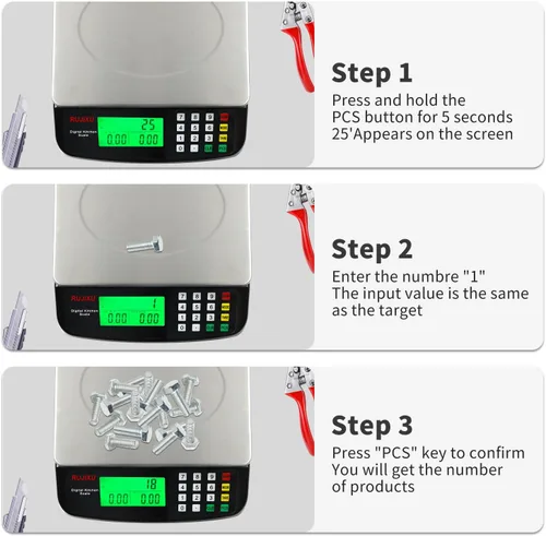 Vista 8 de Báscula digital grande de cocina negra de 66.1 lbs/66 libras, báscula comercial de acero inoxidable con pantalla LCD, escala de cálculo de precios