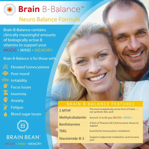 Vista 3 de Brain B Balance: Multivitamínico metilado - Fórmula neurobalance del complejo B metilado - Metilfolato apoya el estado de ánimo.Mind.Memory - 60