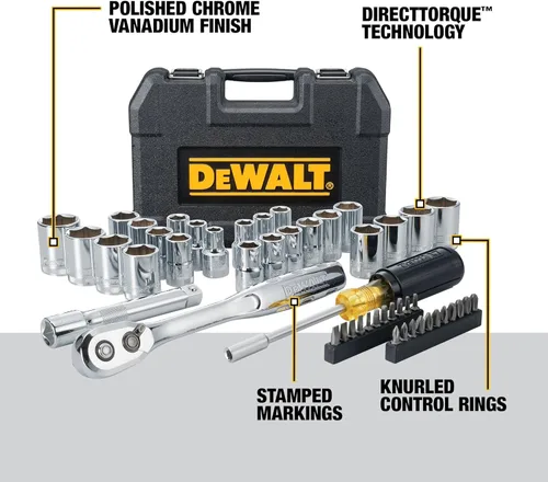 Vista 3 de DEWALT Juego de herramientas mecánicas de 49 piezas de accionamiento de 1/2 pulgada (DWMT45049)