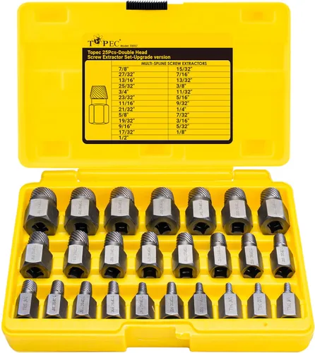 Vista 10 de Topec Easy Out - Juego de extractor de tornillos de 13 piezas, kit de extractor de pernos multilínea Easy Out, removedor de cabeza hexagonal