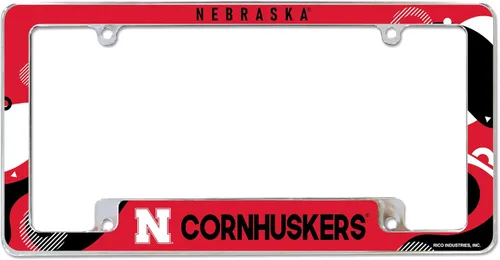 Vista 10 de Rico Industries NCAA Wave - Marco de matrícula cromado de 12 x 6 pulgadas para automóvil, camión, SUV