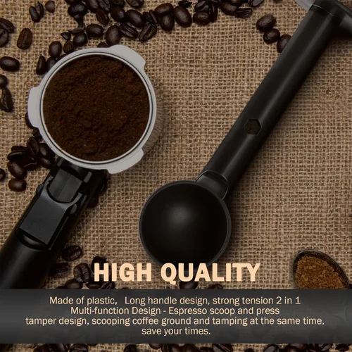 Vista 2 de Cuchara de café espresso 2 en 1 – Repuesto para 7313286119 y para BVMC-ECMP1000, cuchara de tamper para medir café en grano (2.008 in)