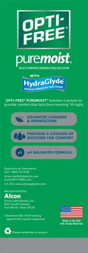 Vista 5 de Opti-Free Puremoist - Solución desinfectante multiusos con estuche para lentes 10 onzas