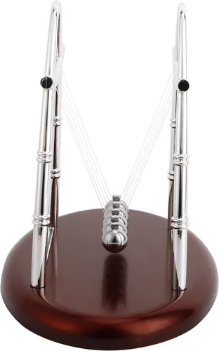 Vista 4 de Rengue Newtons Balance Balls Physics Pendulum, Silver, Plastic and Iron, 7.09x4.33x5.51 Inch, Educational Science Toy, Office Desk Decor Newtons