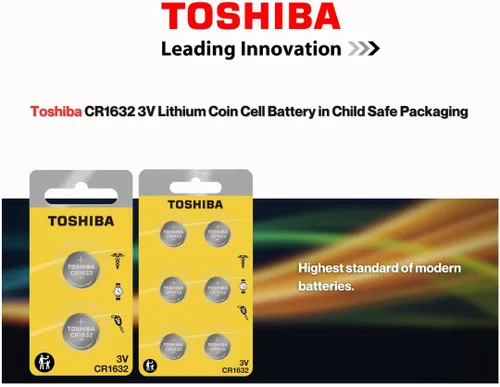 Vista 3 de Toshiba CR1632 - Paquete de ampolla resistente a los niños de celda de moneda de litio 3V (2 baterías)