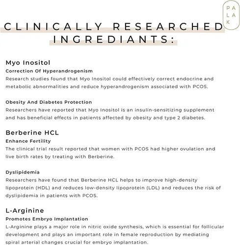 Vista 5 de Notas Palak: PCOS/PCOD con mio-inositol, D chiro inositol, L arginina, L metil folato / 5.29 oz