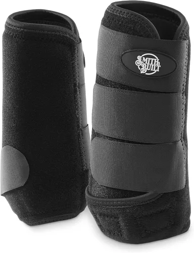Vista 5 de SmithBuilt Botas deportivas de neopreno para caballo, medianas, par de envolturas deportivas protectoras equinas