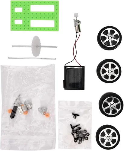 Vista 2 de Kit de coche micro solar, mini modelo de coche solar de energía solar DIY juguete de montaje científico juguete educativo para niños regalo