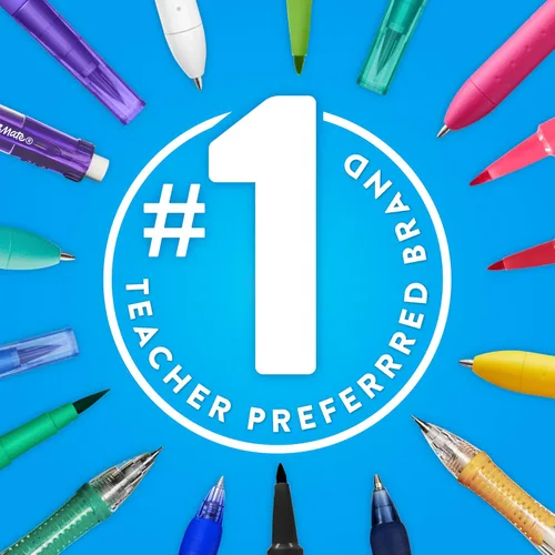 Vista 7 de Paper Mate - Bolígrafos de punta de fieltro Flair, punta mediana (0.7 mm), rojo, 12