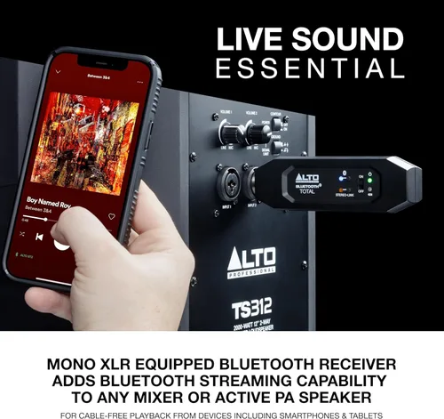 Vista 2 de ALTO Receptor Bluetooth Total 2 XLR Equipado Recargable con Bluetooth para Configuraciones de Mesas de Mezclas de Audio y Sistemas PA Activos