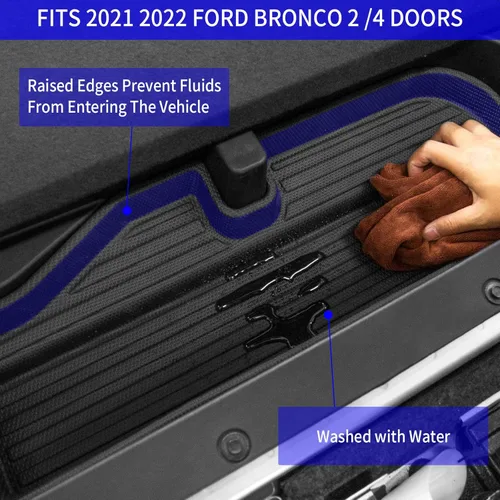 Vista 6 de Rongtaod Alfombrillas compatibles con Ford Bronco 2021-2025 2026 de 4 puertas, alfombrilla de carga, forro de carga, protector de asiento trasero