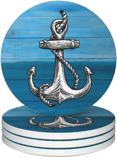 Vista 20 de Van Gogh - Juego de 4 posavasos abstractos de cerámica de diatomita absorbentes con base de corcho, protección de mesa, adecuados para mesas