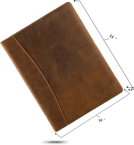 Vista 3 de Jack&Chris Leather Portfolio, A4 Document Folder Legal Pad Padfolio, Professional Writing Letter Notepad Clipboard Sleeve Organizer, Resume Folio