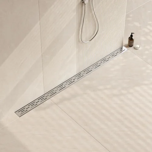 Vista 16 de Neodrain Drenaje lineal rectangular de 24 pulgadas con rejilla de patrón de ladrillo, drenaje de piso de baño de acero inoxidable 304, acabado