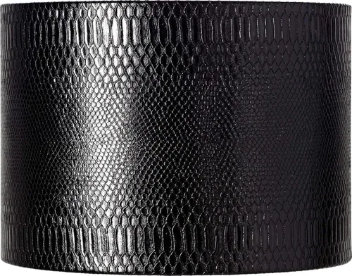 Pantalla de lámpara de tambor grande con estampado de reptiles con forro plateado de 15 pulgadas superior x 15 pulgadas inferior x 11 pulgadas de