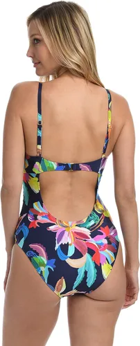 Vista 2 de La Blanca Traje de baño estándar de una pieza con agujero de cerradura para mujer