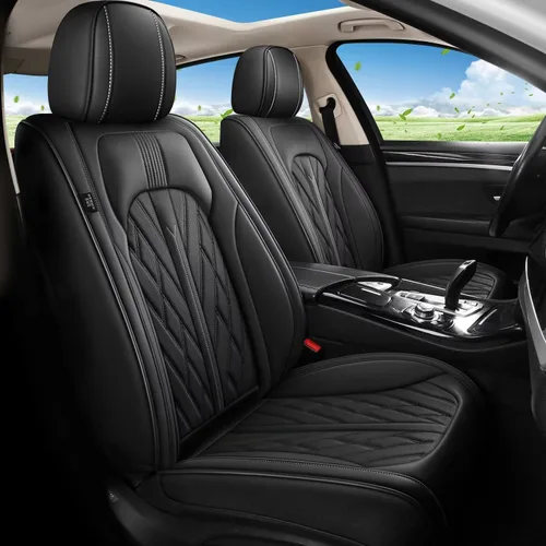Vista 9 de Juego completo de fundas de asiento para automóvil para Mazda 3 Sedan/Hatchback 2007-2019, cojines de asiento de cuero transpirables e impermeables