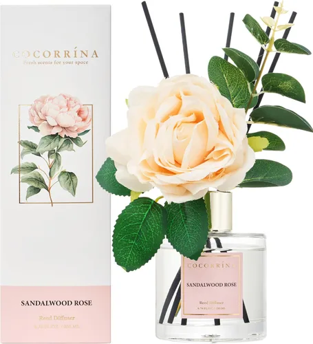 Vista 59 de Cocorrína Juego de difusor de varillas - Difusor perfumado de rosa satinada con varillas para el hogar, difusor de varillas para decoración