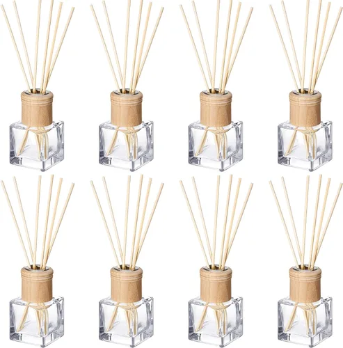Vista 11 de Roshtia Juego de 20 botellas difusoras de varillas vacías, botellas difusoras de vidrio rellenables, juego de botellas difusoras con tapas de madera