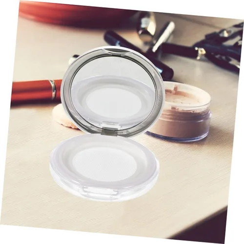 Vista 6 de Caja de polvo con espejo, esponjas de maquillaje para base, maquillaje de soplo, rubor, maquillaje, contenedor de polvo recargable, esponja