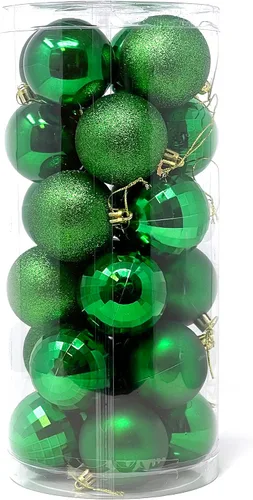 Vista 12 de allgala Bolas de Navidad 24 unidades de 2.33 pulgadas (6CM), bolas de adorno de Navidad preencordadas a prueba de roturas para árbol de Navidad - 4