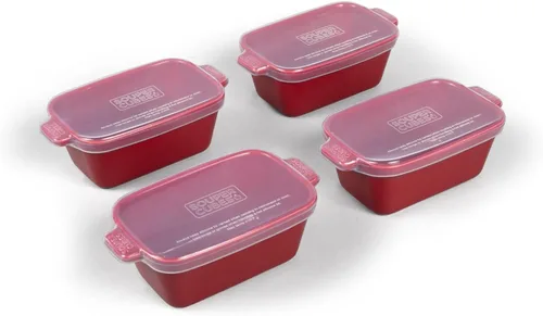Vista 21 de Souper Cubes - Platos pequeños de cerámica gres de 5 x 3 pulgadas para hornear, con tapas de silicona, para horno y recalentar porciones Arándano